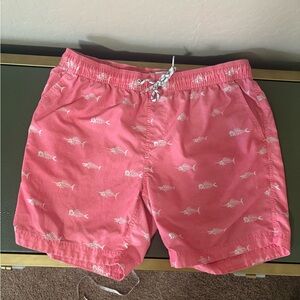 🏊🏊🩳Maamgic -Men's Pink Fish Print Swim Trunks